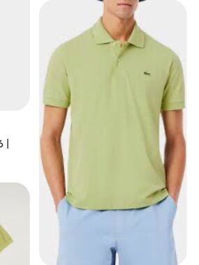 Lacoste classic fit pima cotton polo shirt in light green size 6/XL